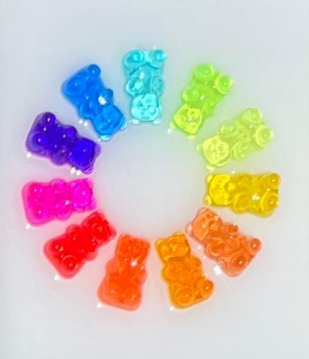 Rainbow Resin Gummy Bear 3D Framed Art - Small Circle