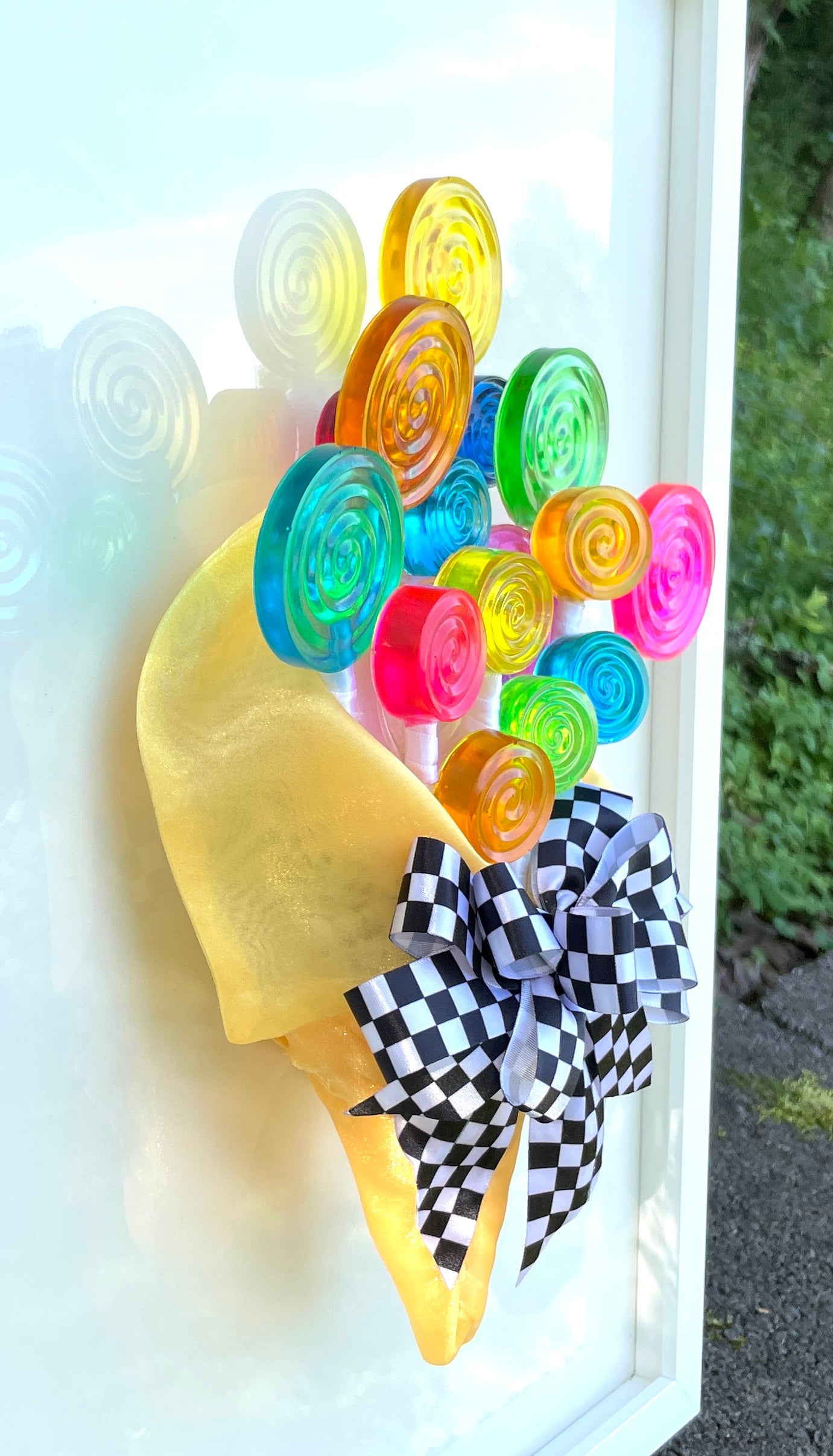 Rainbow Lollipop 3D Resin Framed Art