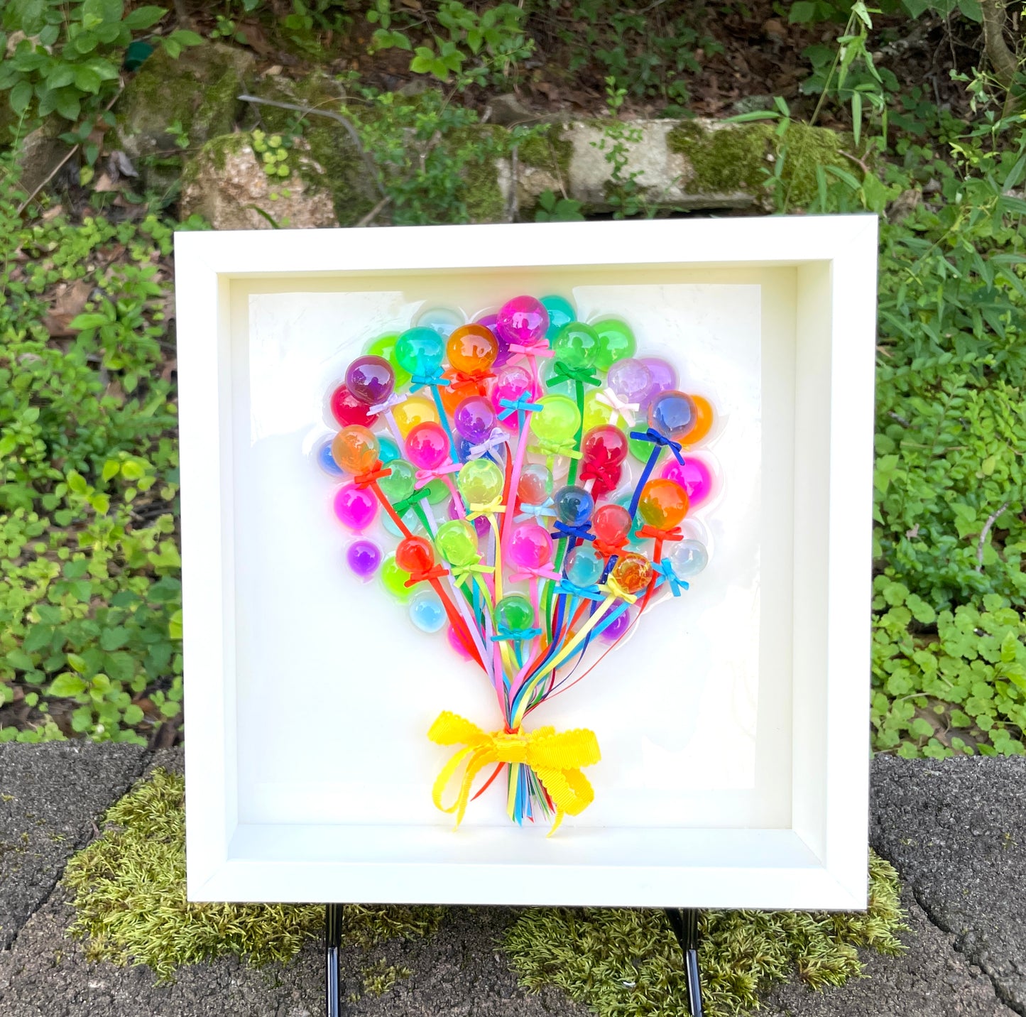 Fly Away Balloon Bunch 3D Resin Framed Art