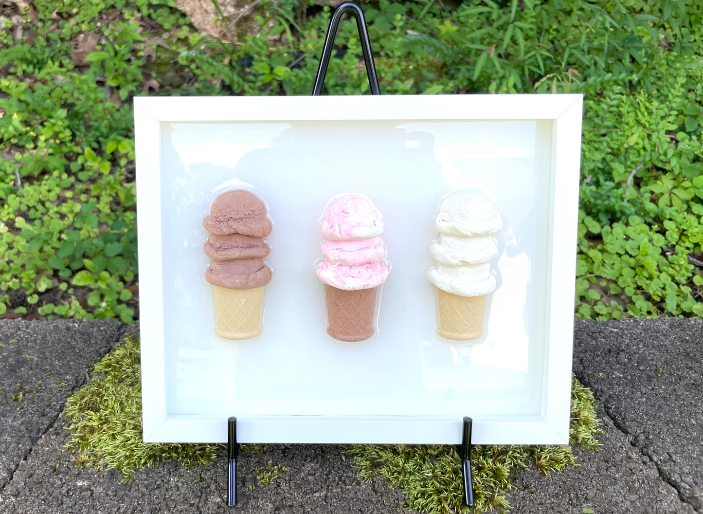 Ice Cream Resin 3D Framed Art