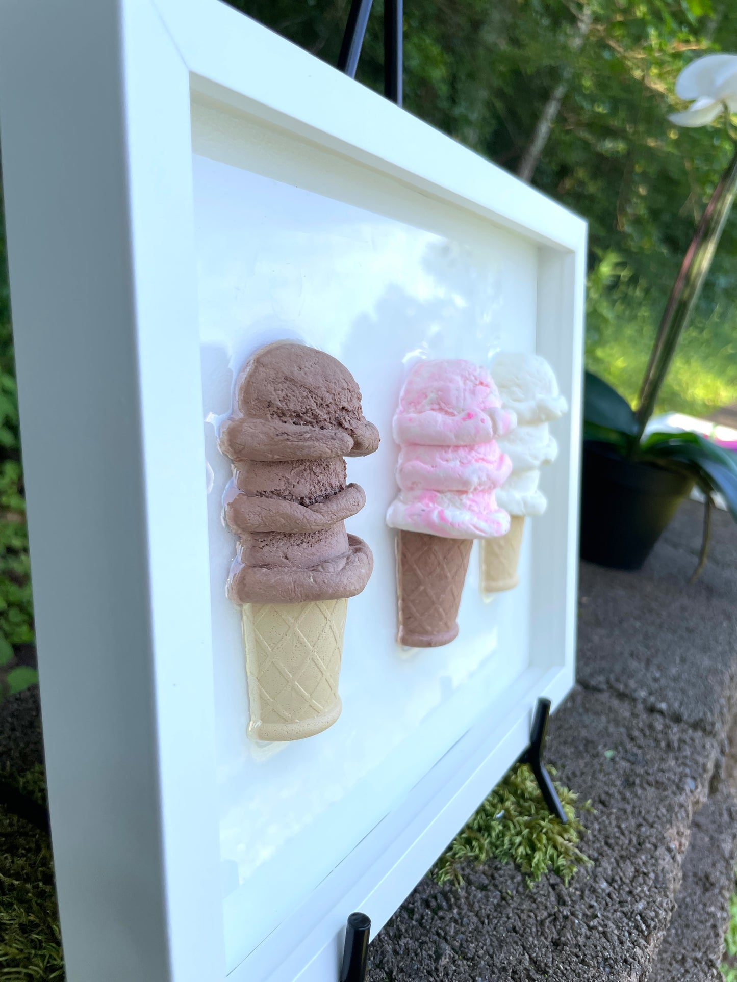 Ice Cream Resin 3D Framed Art