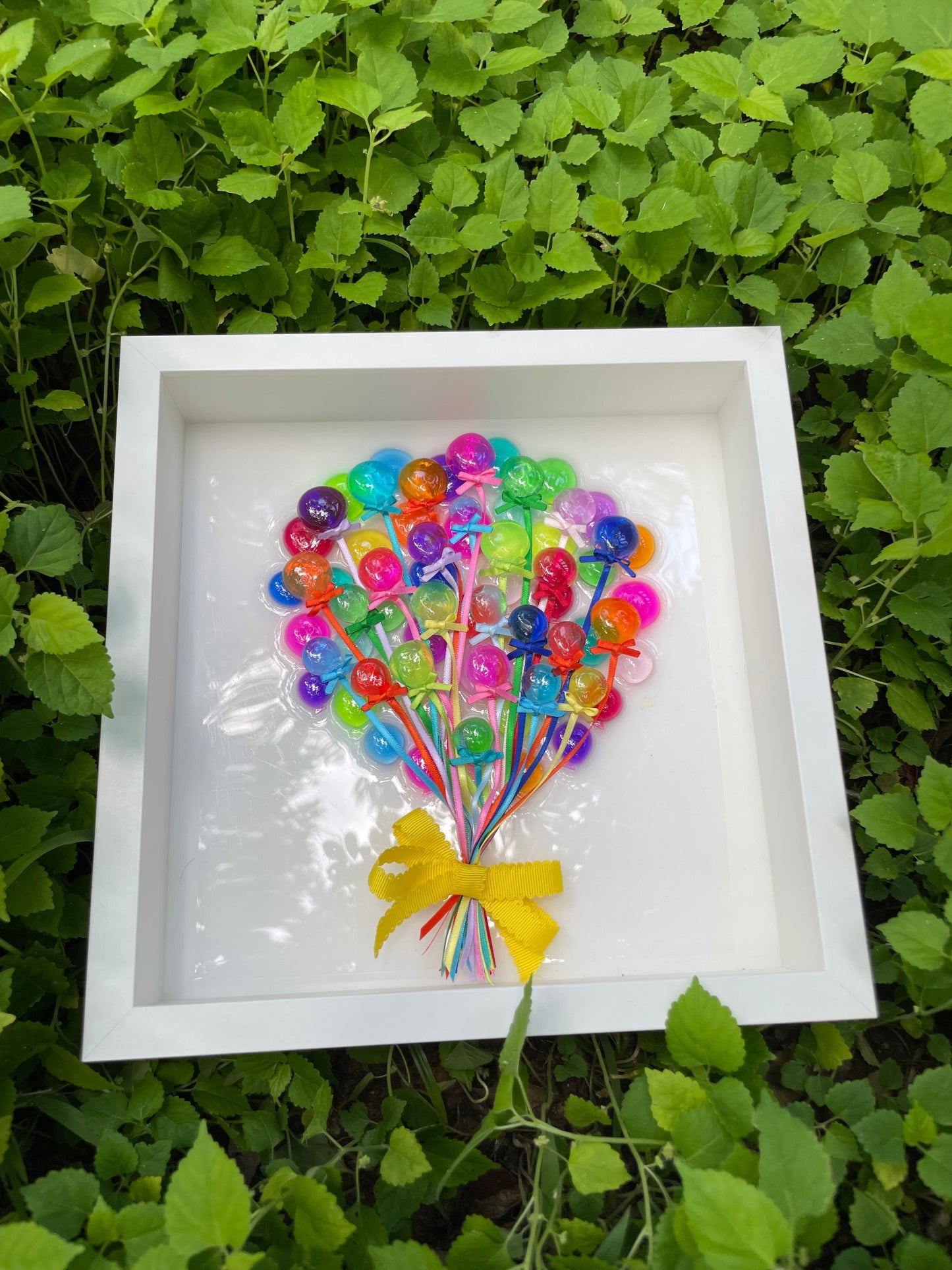 Fly Away Balloon Bunch 3D Resin Framed Art