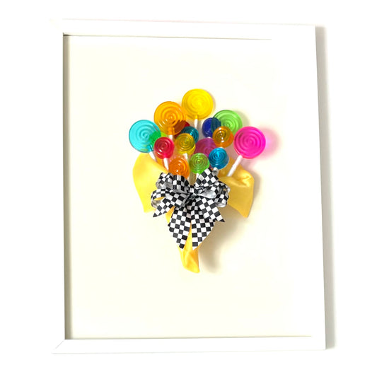 Rainbow Lollipop 3D Resin Framed Art