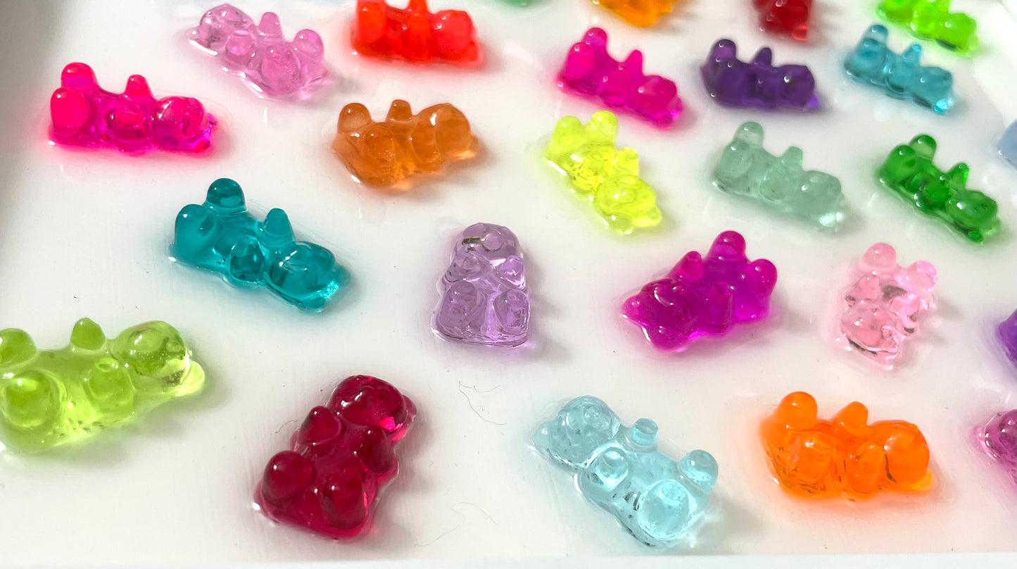 Scattered Rainbow Resin 3D Gummy Bear Framed Art