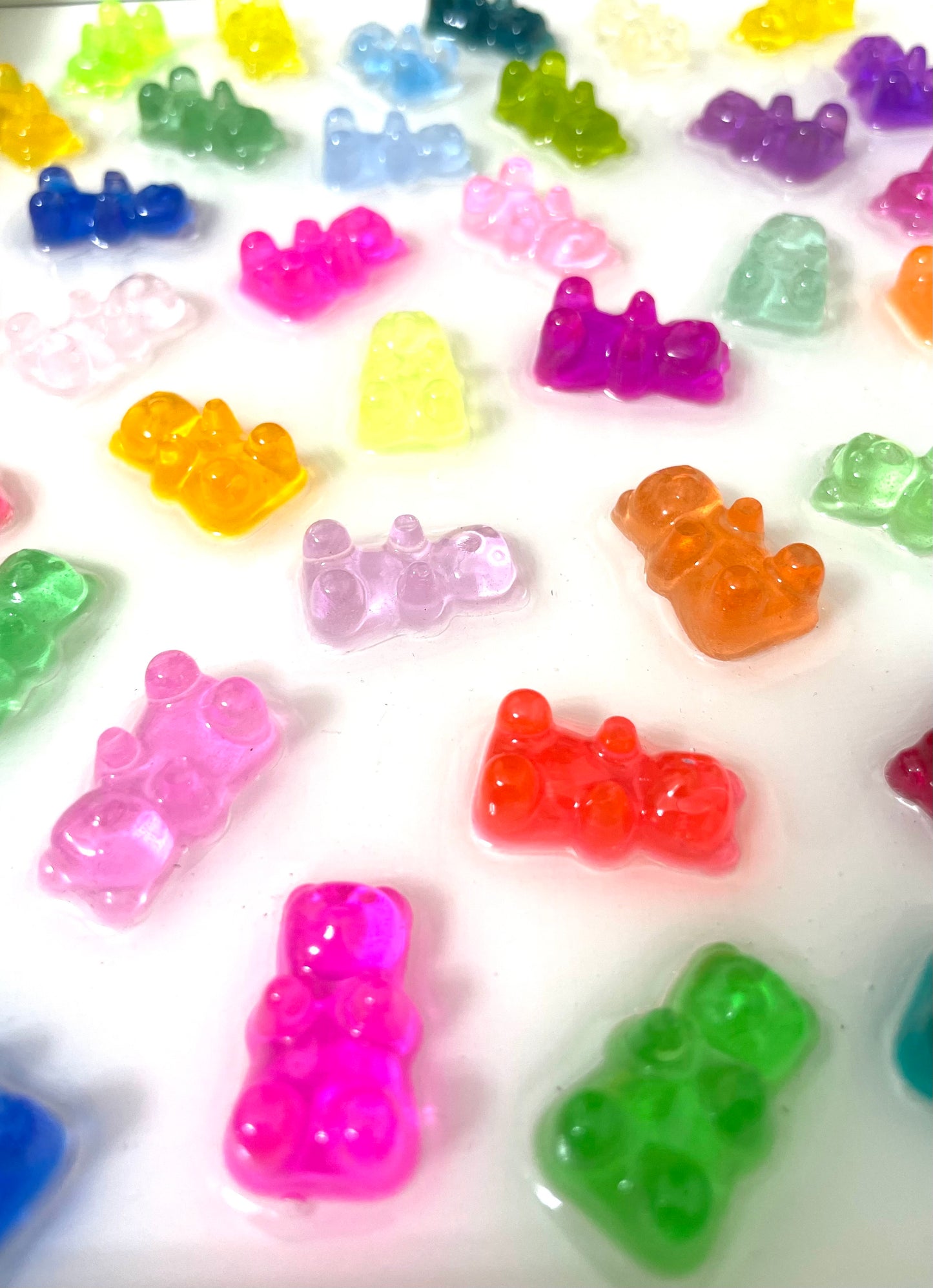 Scattered Rainbow Resin 3D Gummy Bear Framed Art