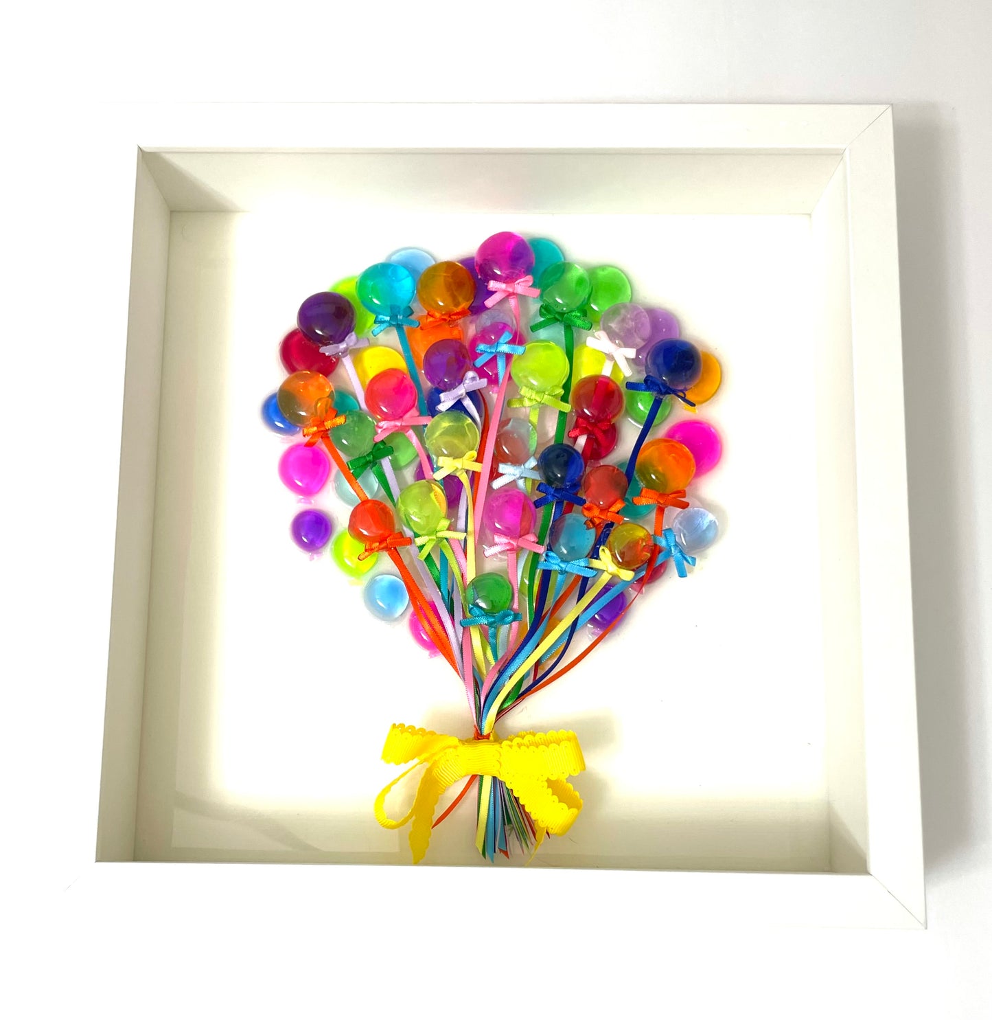 Fly Away Balloon Bunch 3D Resin Framed Art