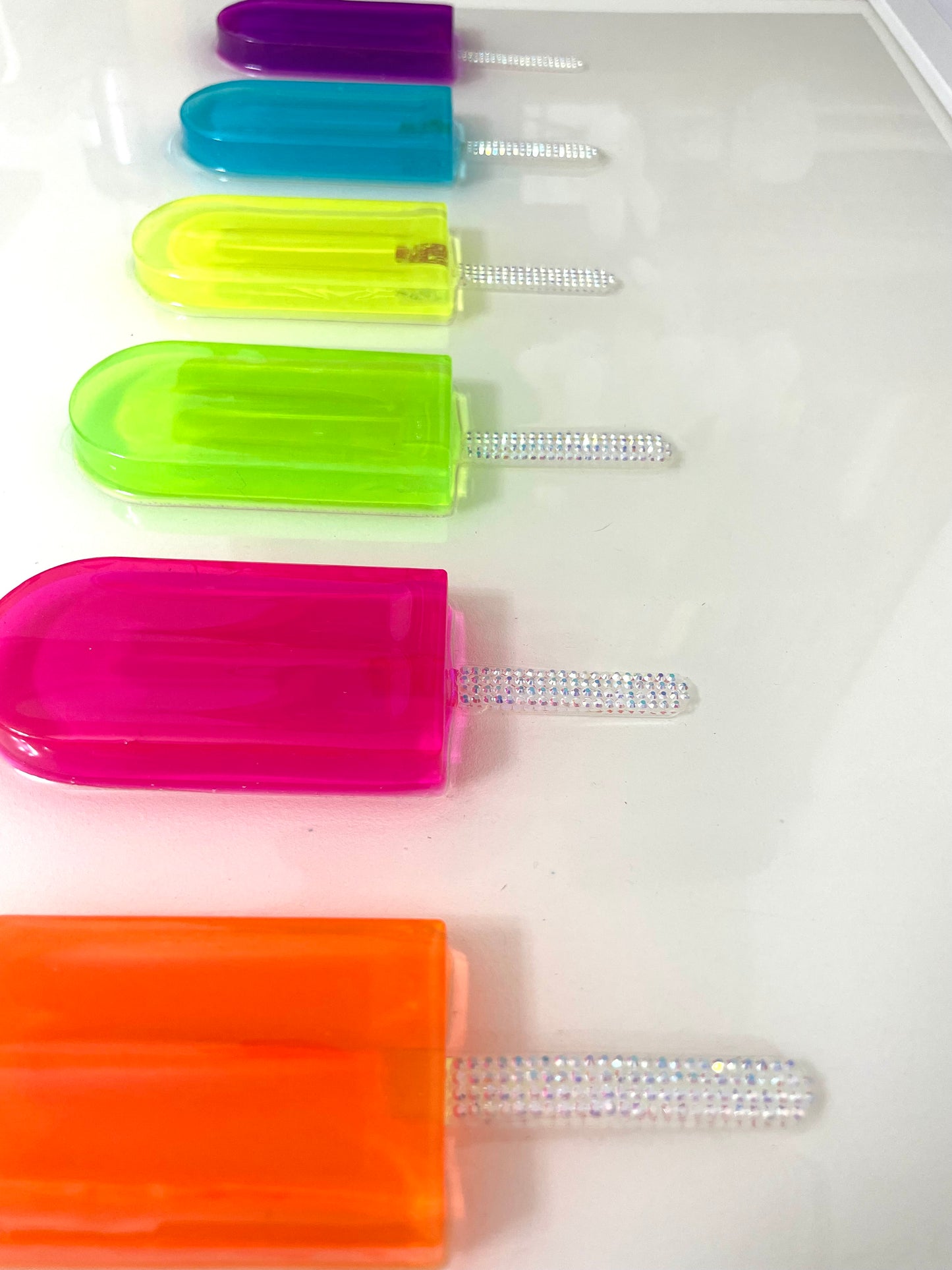 Neon Popsicles 3D Resin Framed Art - 6 Pops