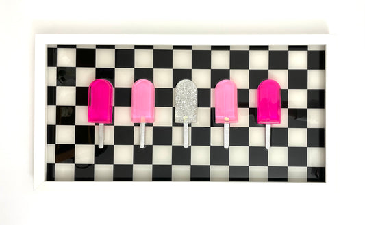 Princess Pink Popsicles 3D Resin Framed Art - 5 Pops