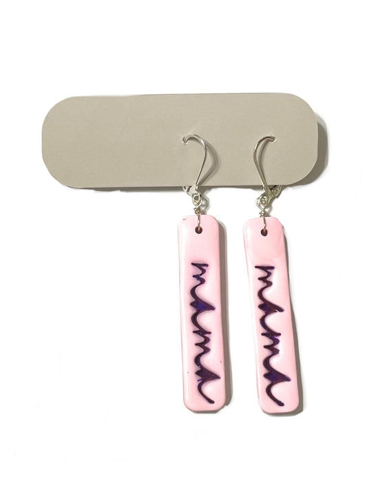 Pink Mama Embossed Earrings