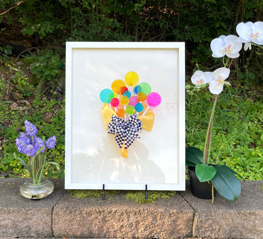 Rainbow Lollipop 3D Resin Framed Art