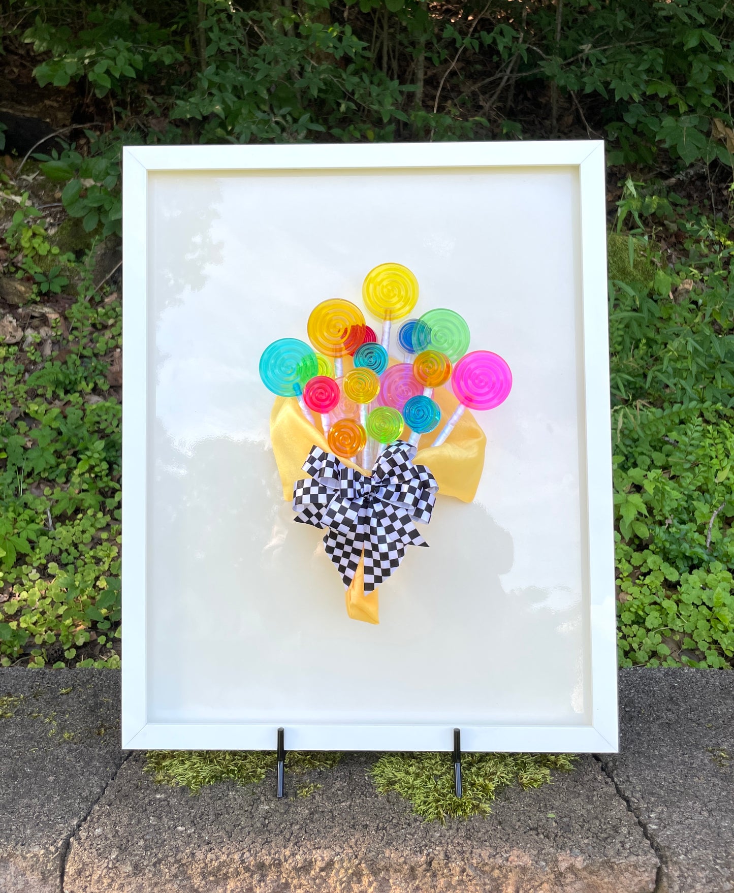 Rainbow Lollipop 3D Resin Framed Art