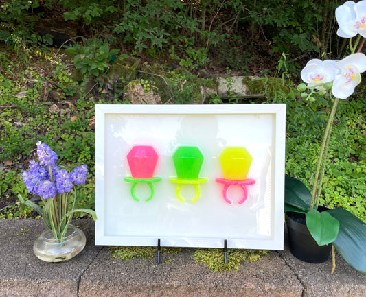 Citrus Triple Ring Pop 3D Resin Framed Art