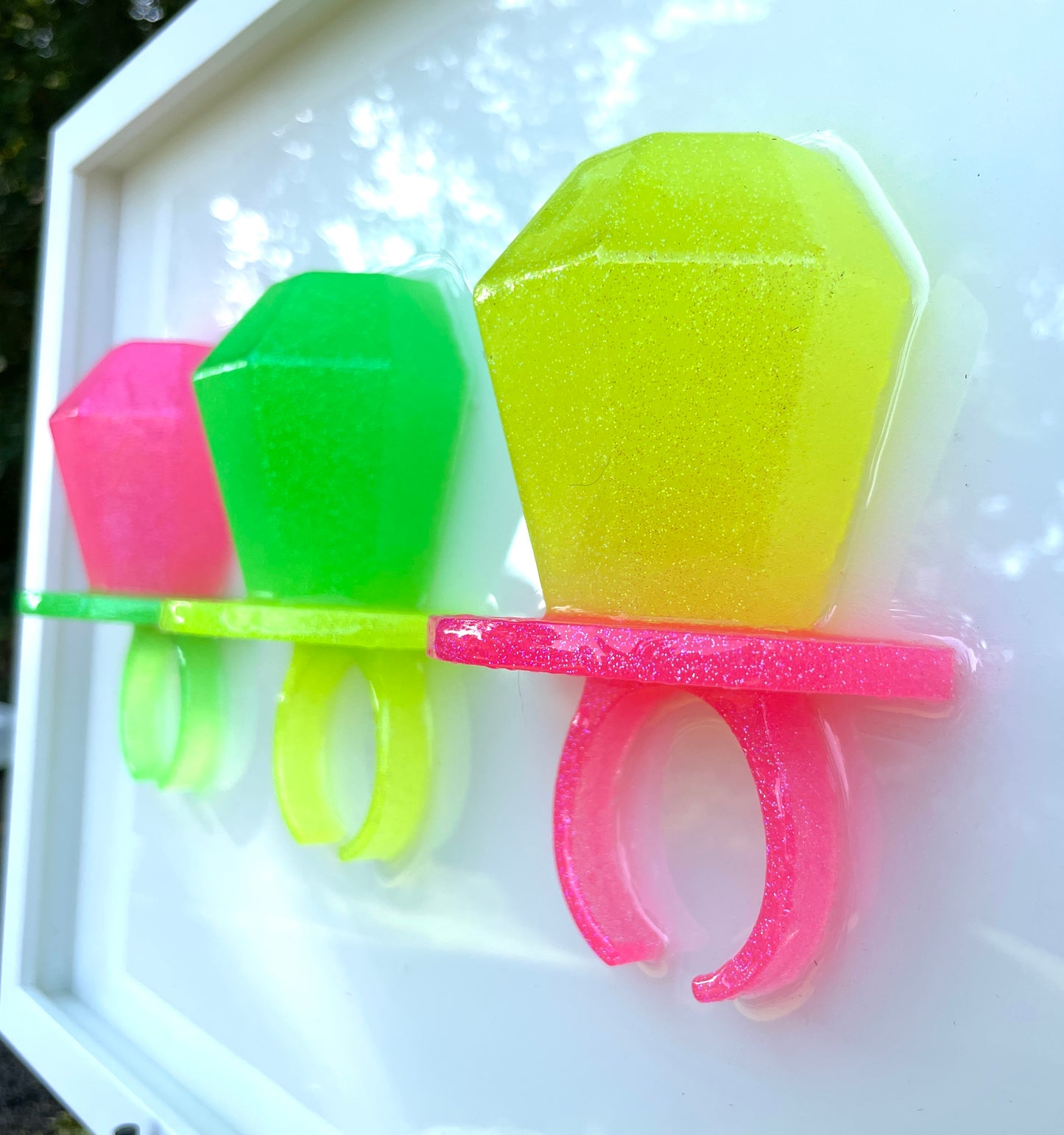 Citrus Triple Ring Pop 3D Resin Framed Art