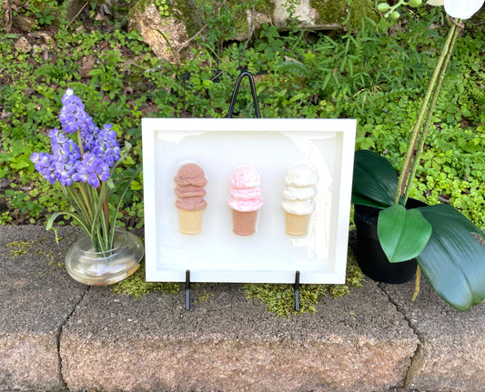 Ice Cream Resin 3D Framed Art